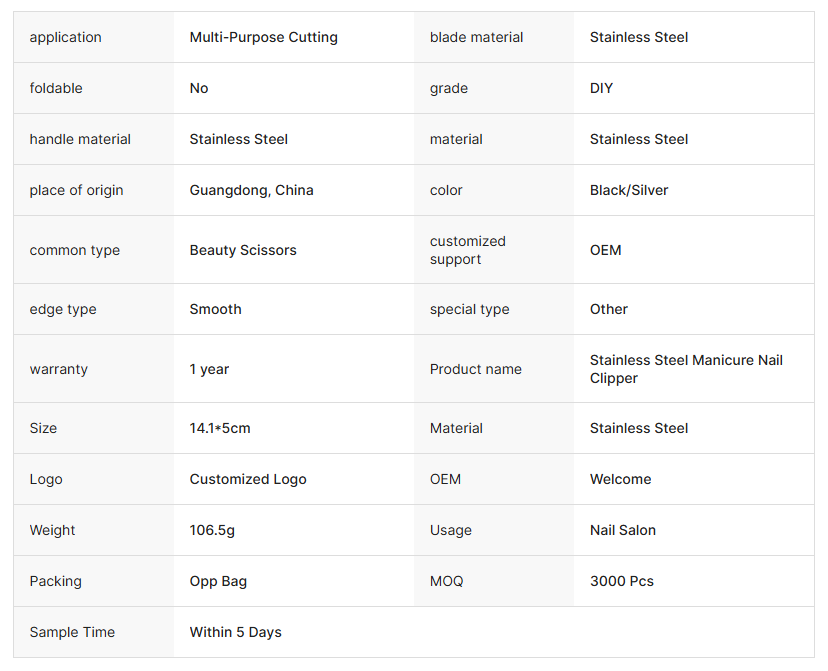 Stainless Steel Nail Clippers