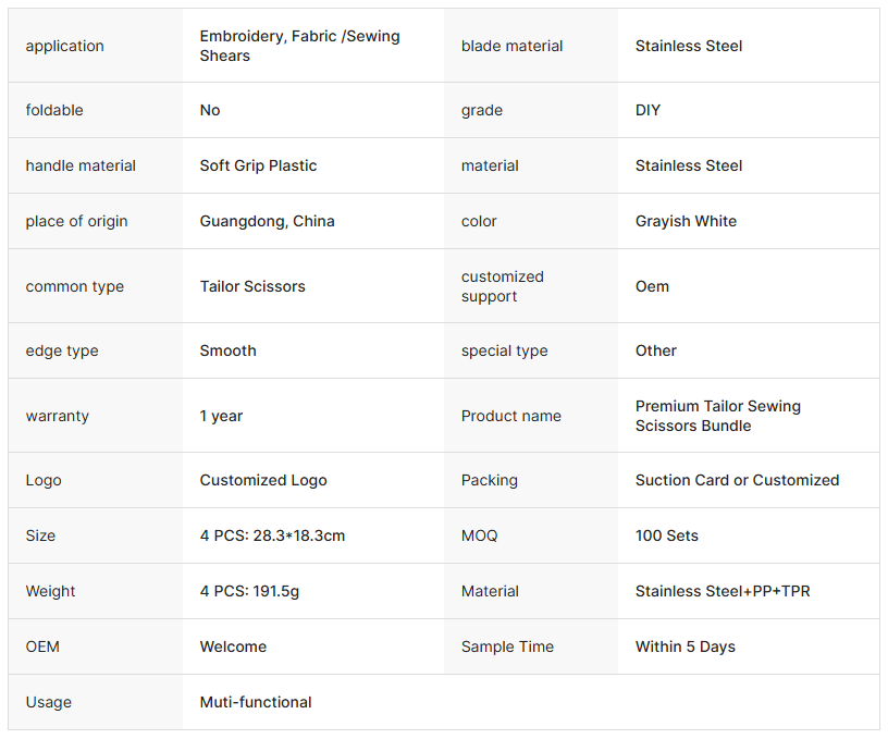 Set Of 4 Tailor Scissors