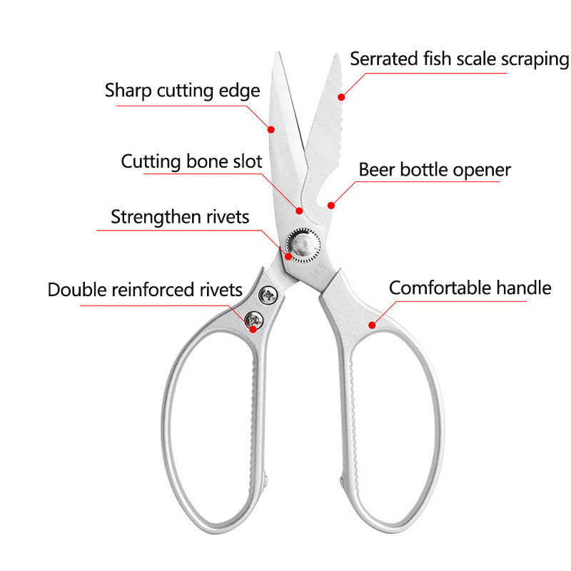 Kitchen Scissors With Aluminum Alloy Handle