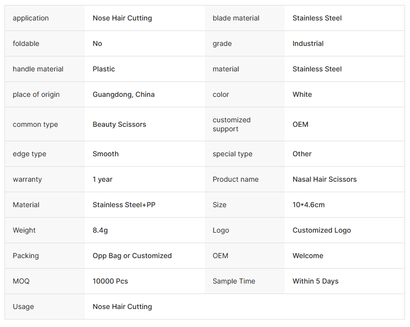 Nose Hair Trimming Scissors