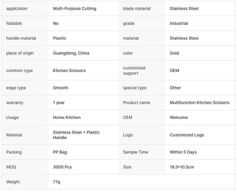 Versatile Stainless Steel Kitchen Shears