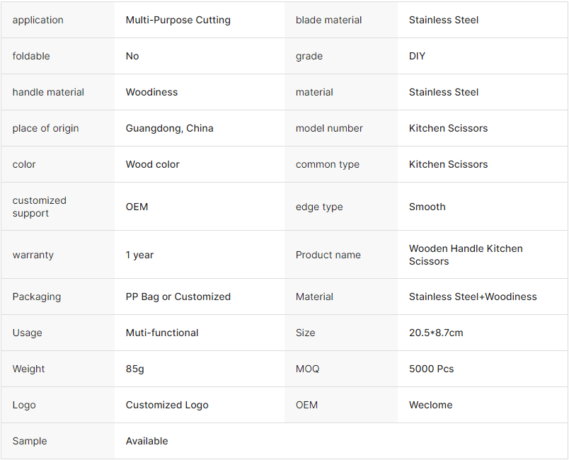 Wooden Handle Scissors