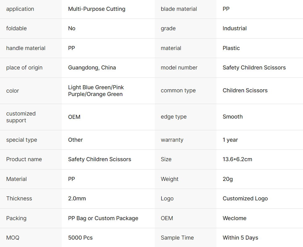 Plastic Craft Scissors