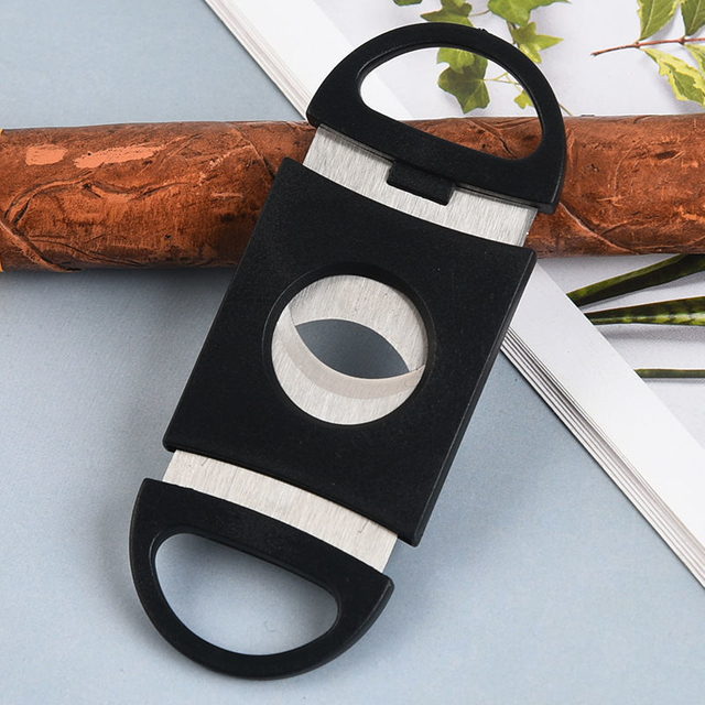 Stainless steel double blade cigar cutter