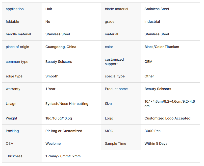 Eyelash And Eyebrow Scissors