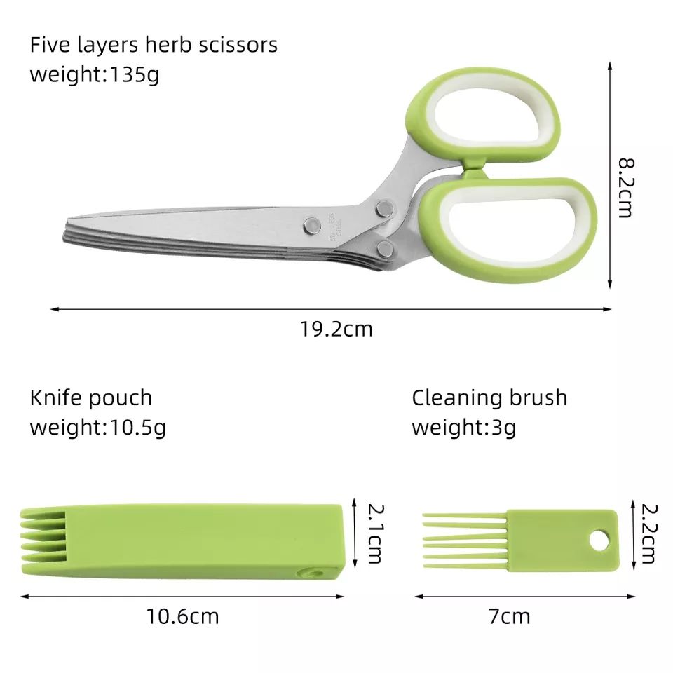 5 Blade Stainless Steel Kitchen Scissors